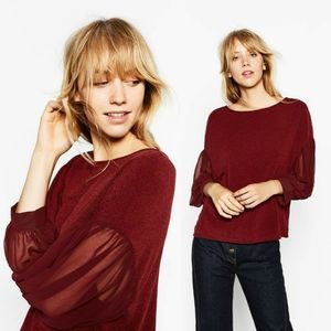 Zara puff sheer sleeves